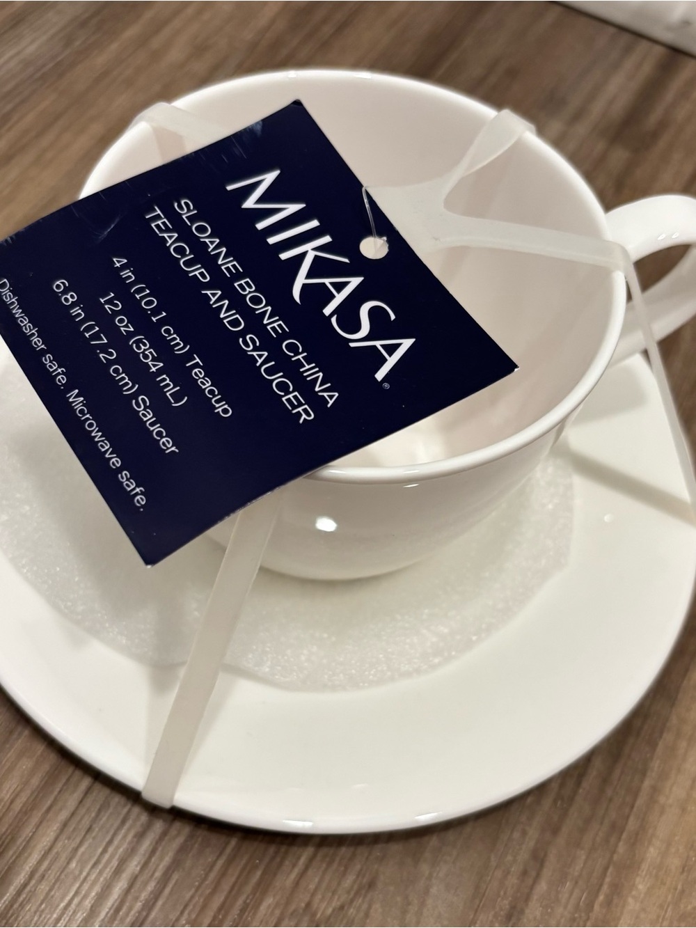 Mikasa White Bone China Teacup & Saucer Set